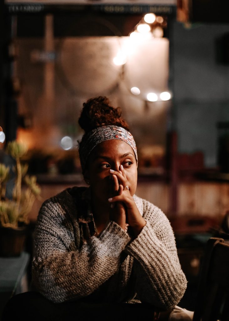 A woman on a retreat in contemplation